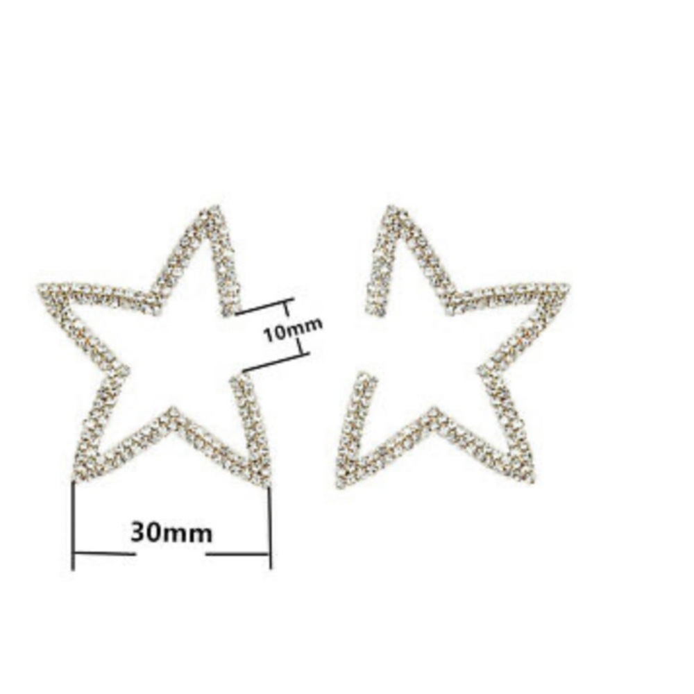 Star 19k Gold Plated Stud Earrings  A Pair/set - Picture 3 of 9